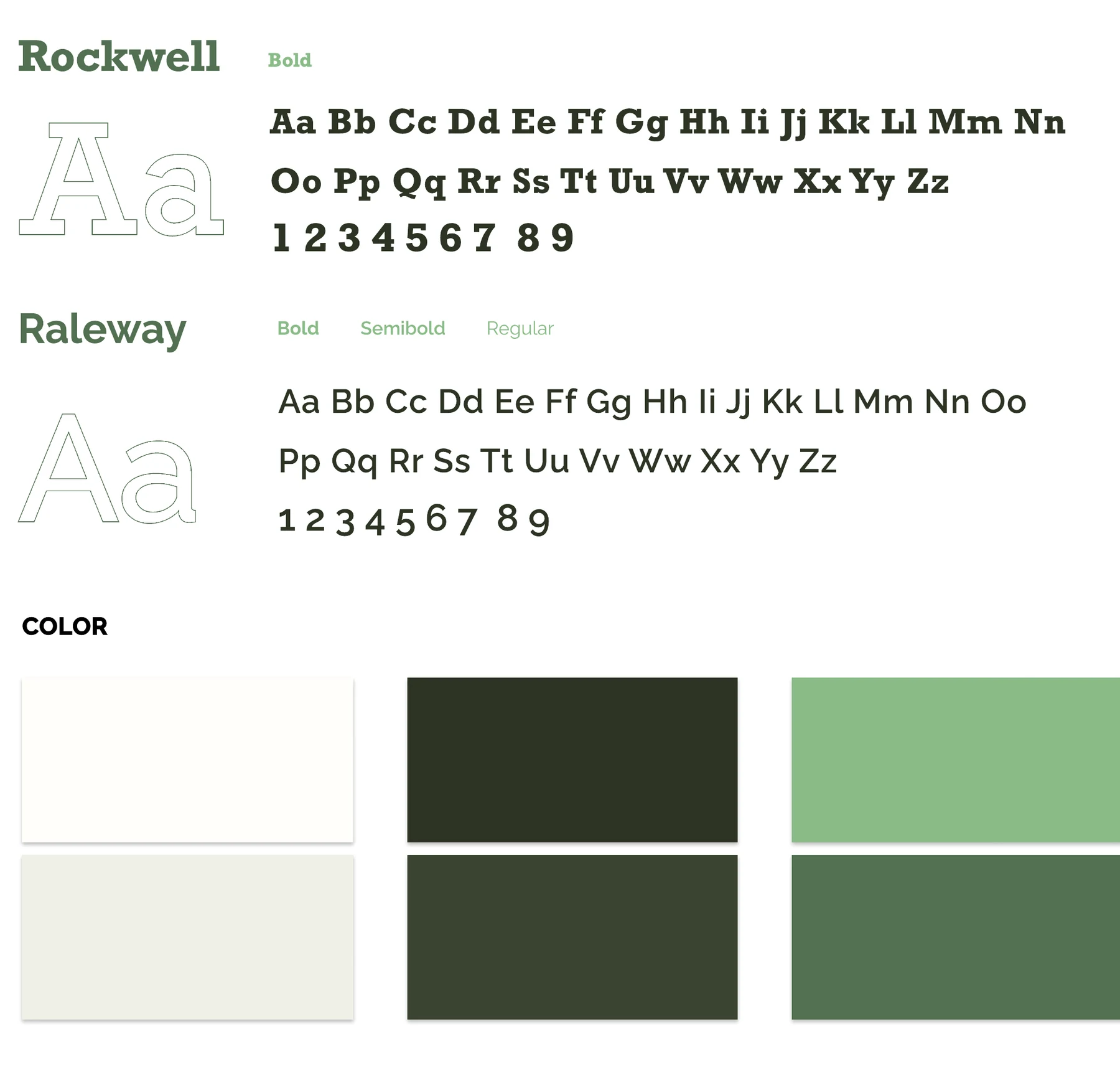 Type and color